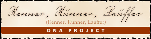 18th-century German-script writing of Renner, Runner, and Lauffer